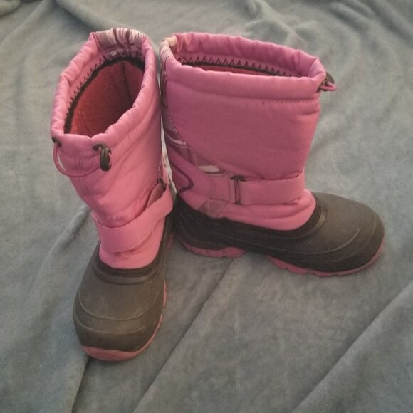 Girl's Kamik rocket pink waterproof insulated winter snow boots  Size 1 - Picture 1 of 6